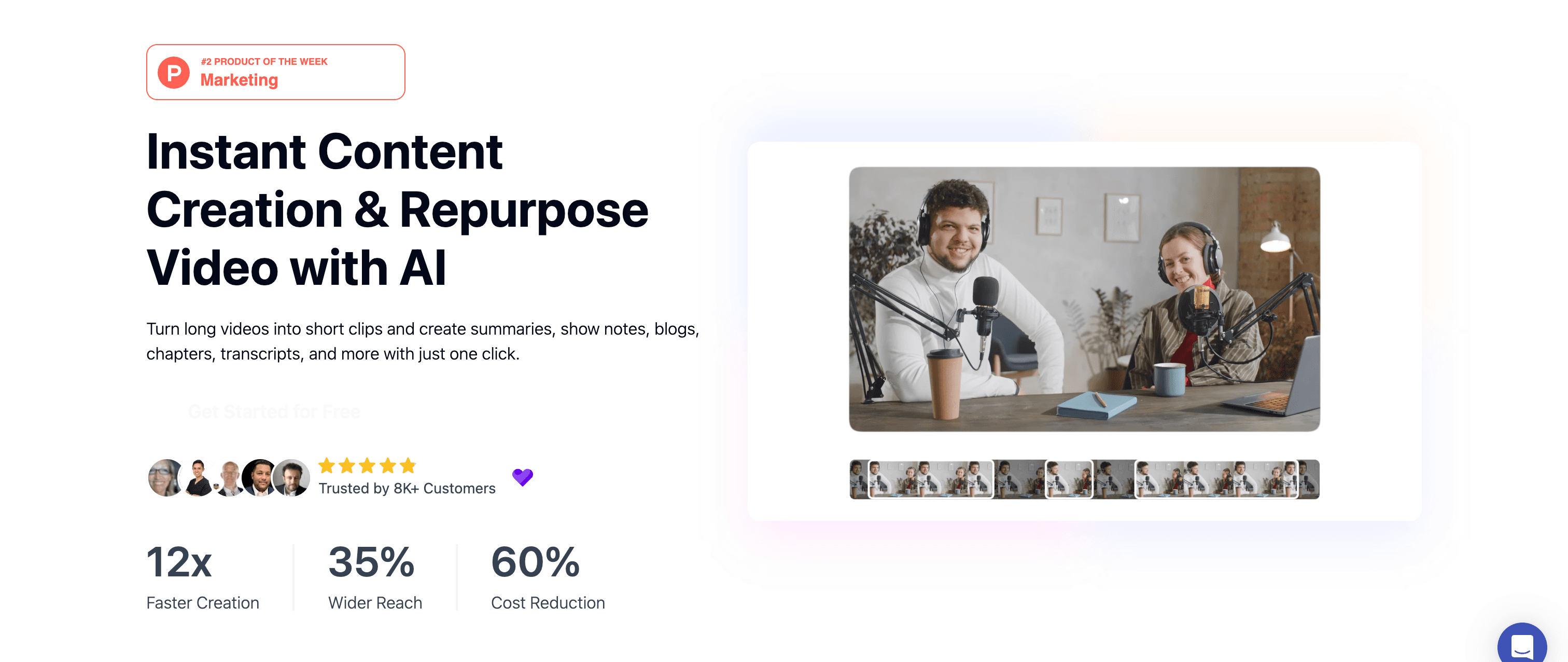 Screenshot of Exemplary AI dashboard showing transcription and content generation interface