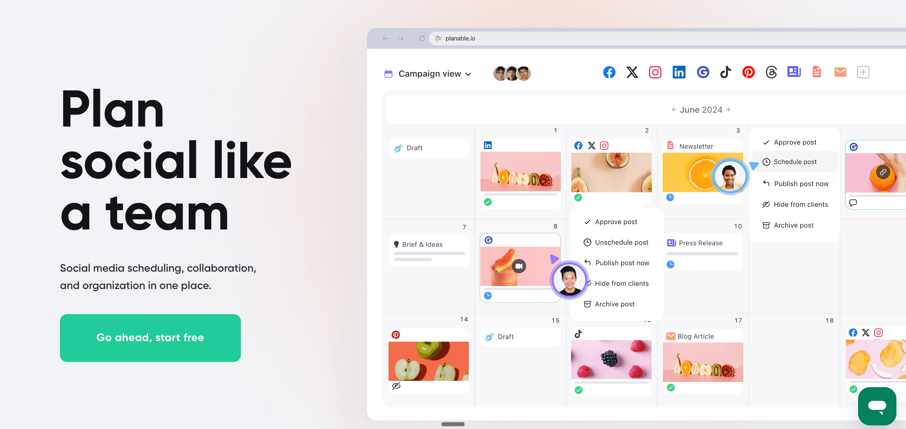 Planable collaboration and content approval platform