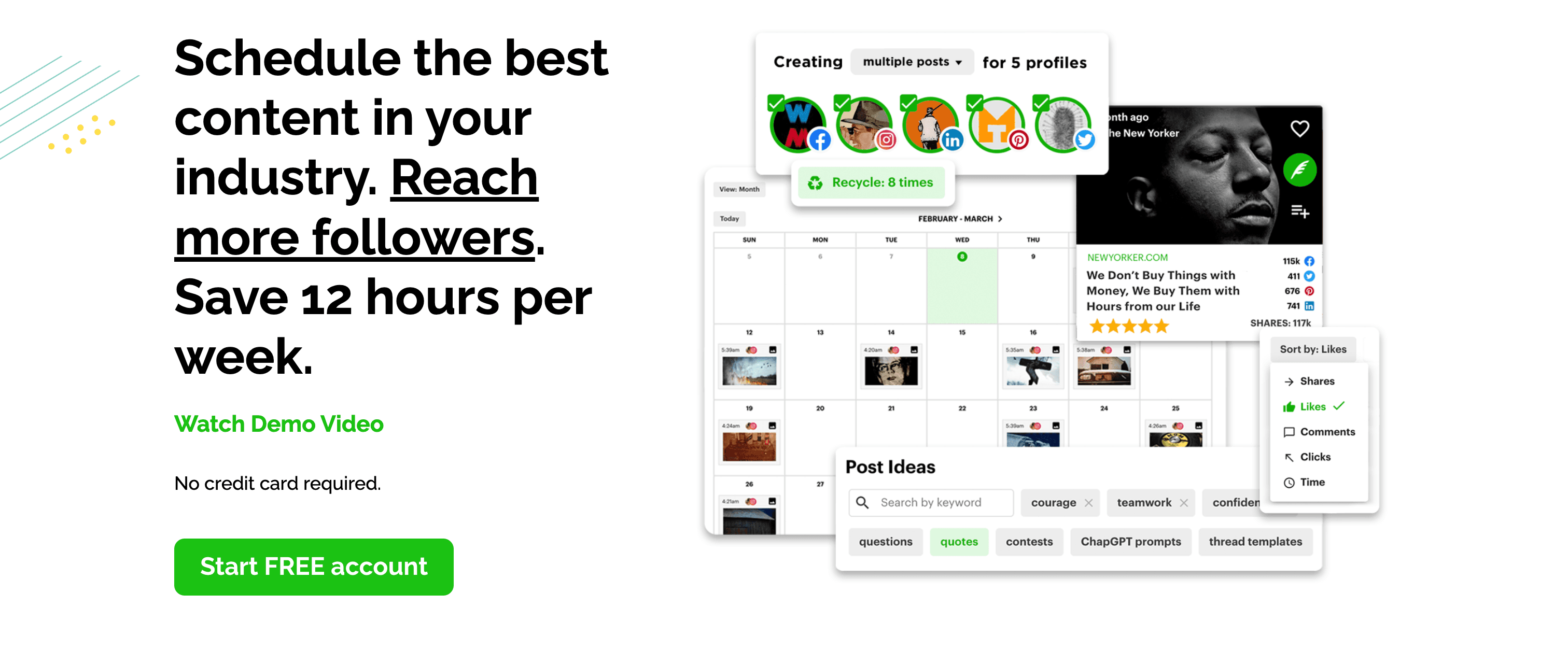 Screenshot of Post Planner's content discovery feed