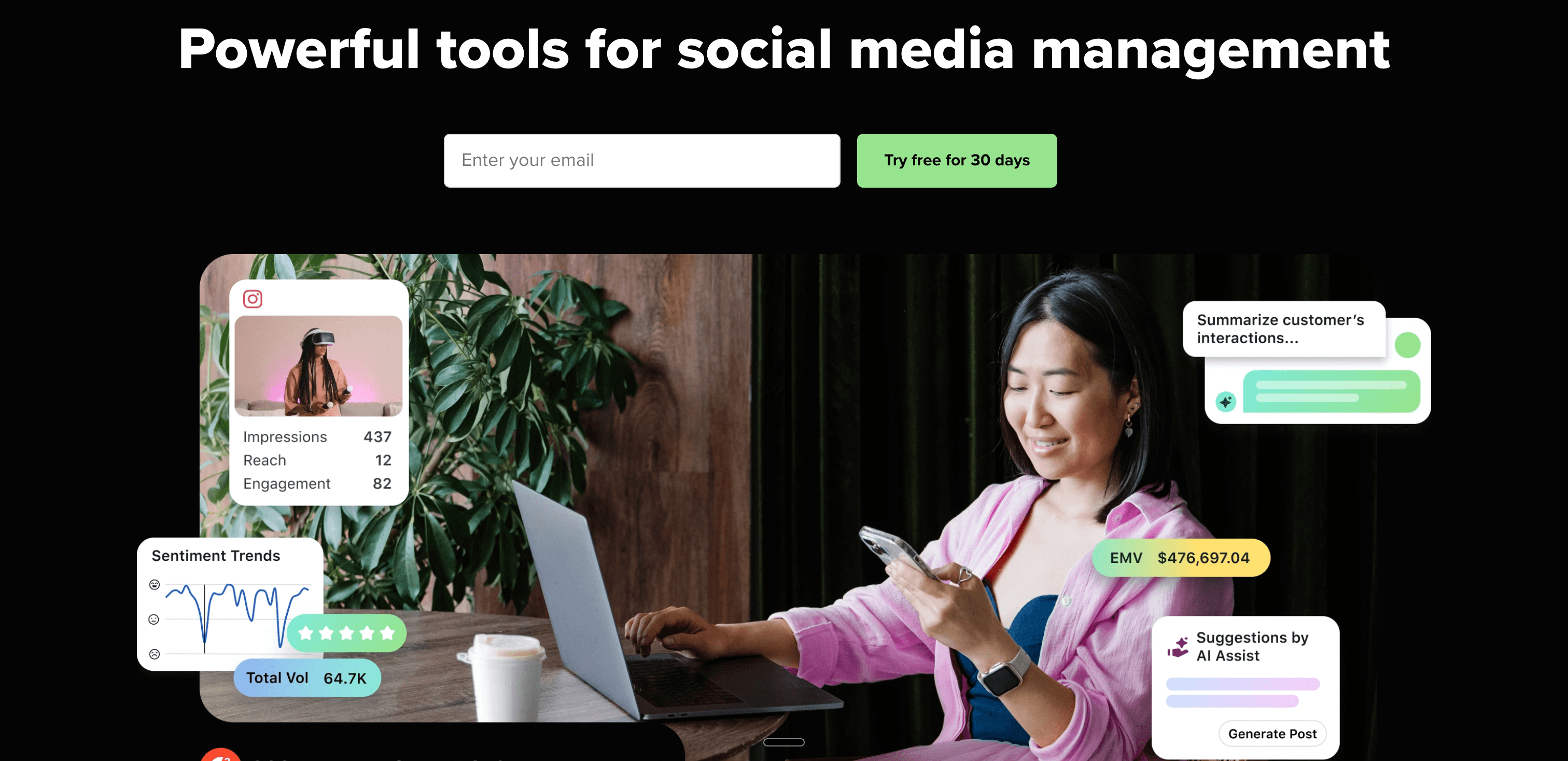 Sprout Social analytics and social media management dashboard