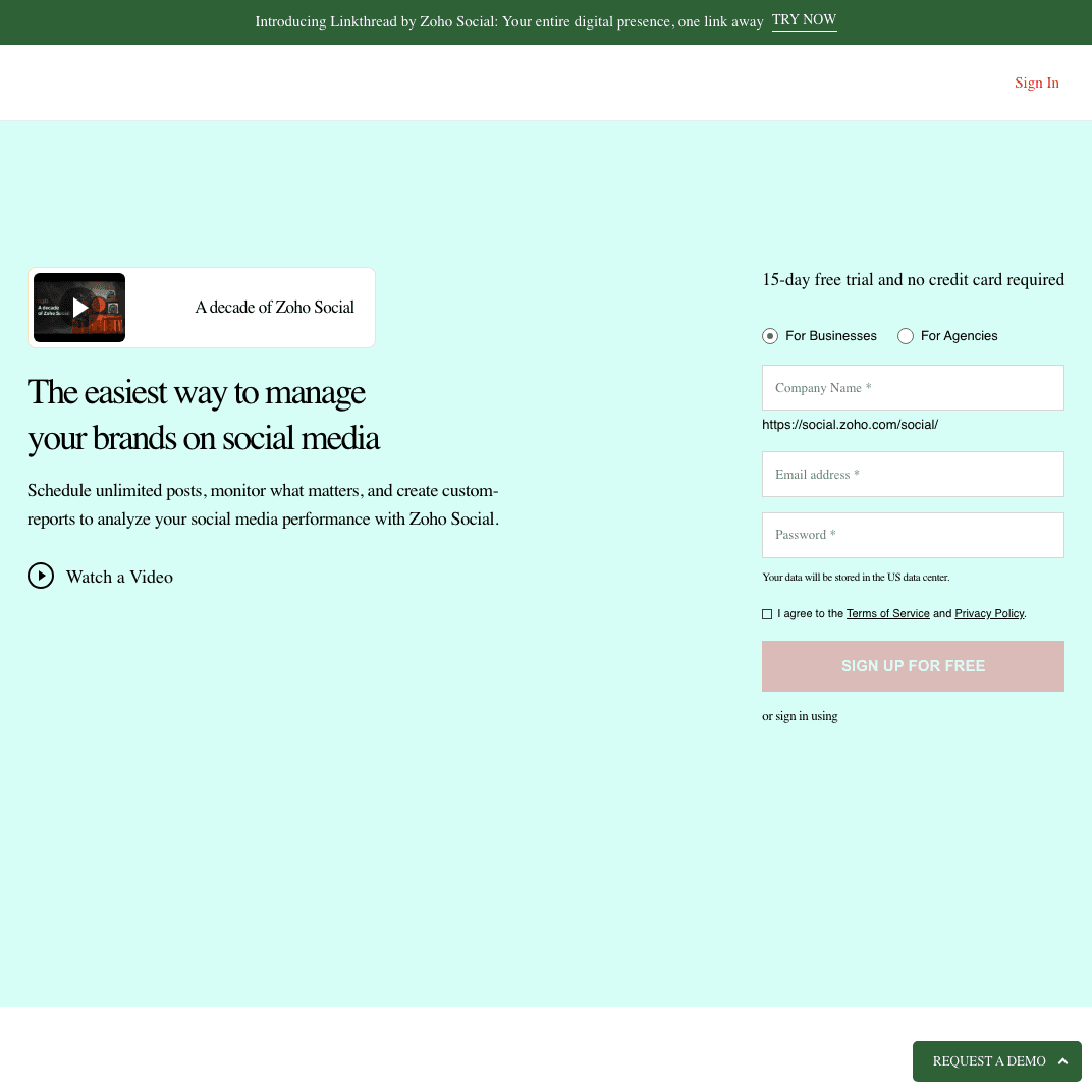 Zoho Social CRM-integrated social media management