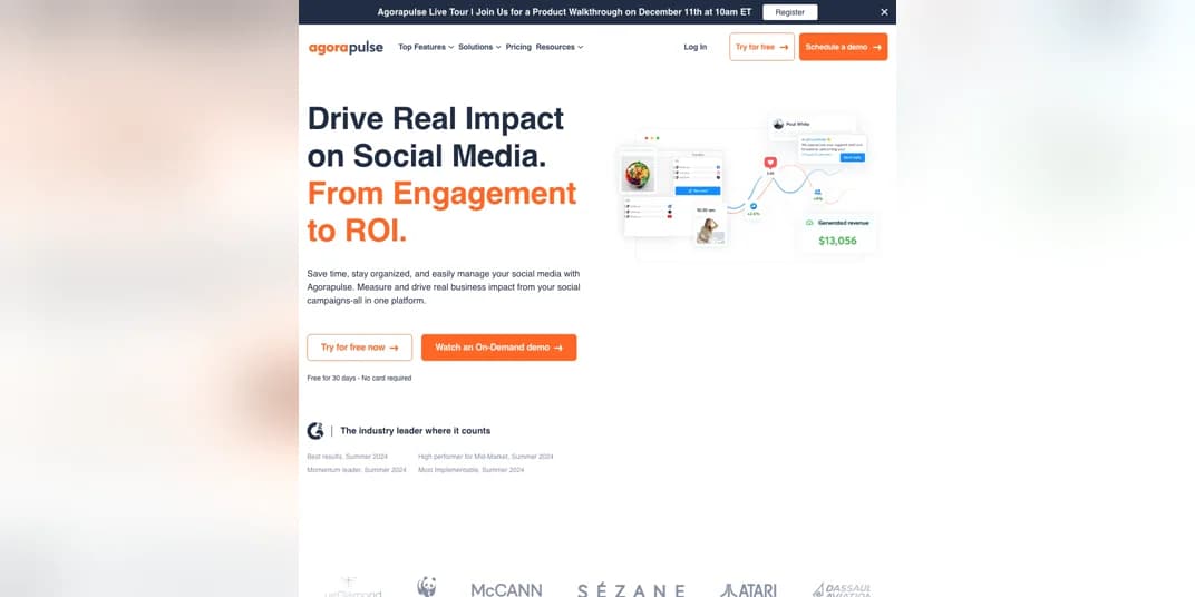 Agorapulse unified social inbox and publishing dashboard