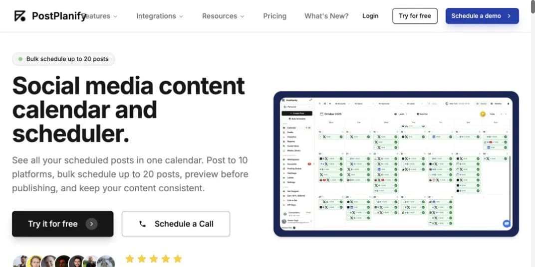 PostPlanify content calendar and social media management dashboard