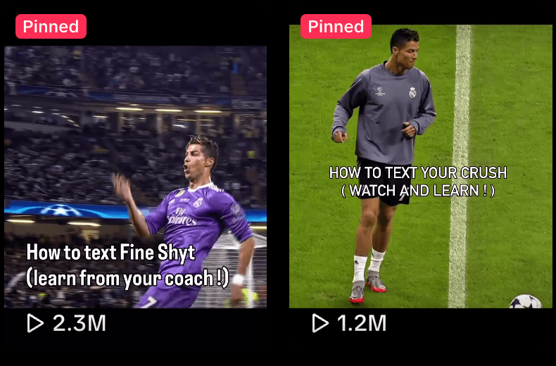 Instagram Reels with 2.3M and 1.2M views crossposted via PostOnce