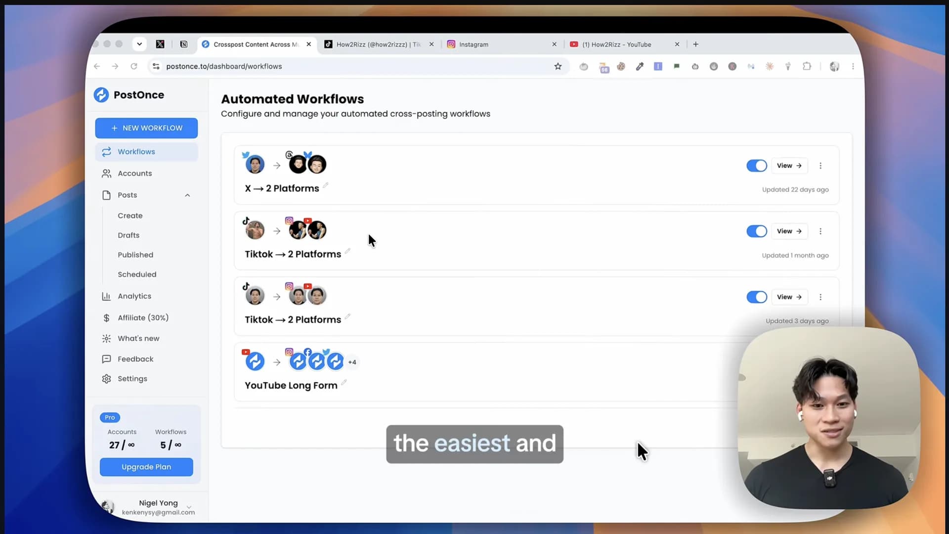 PostOnce product demo at 15 seconds