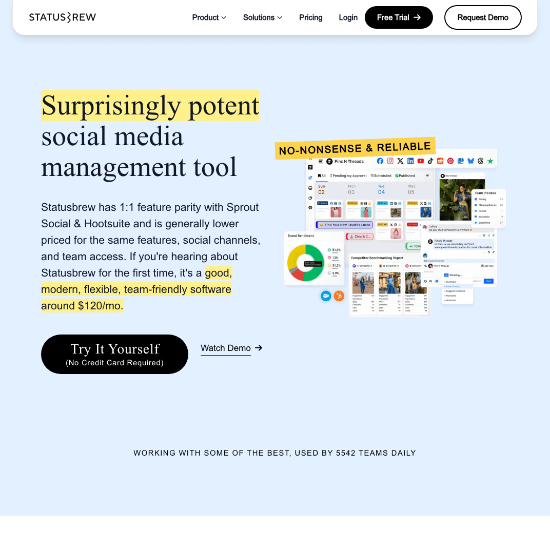 Statusbrew unified inbox and social media management dashboard