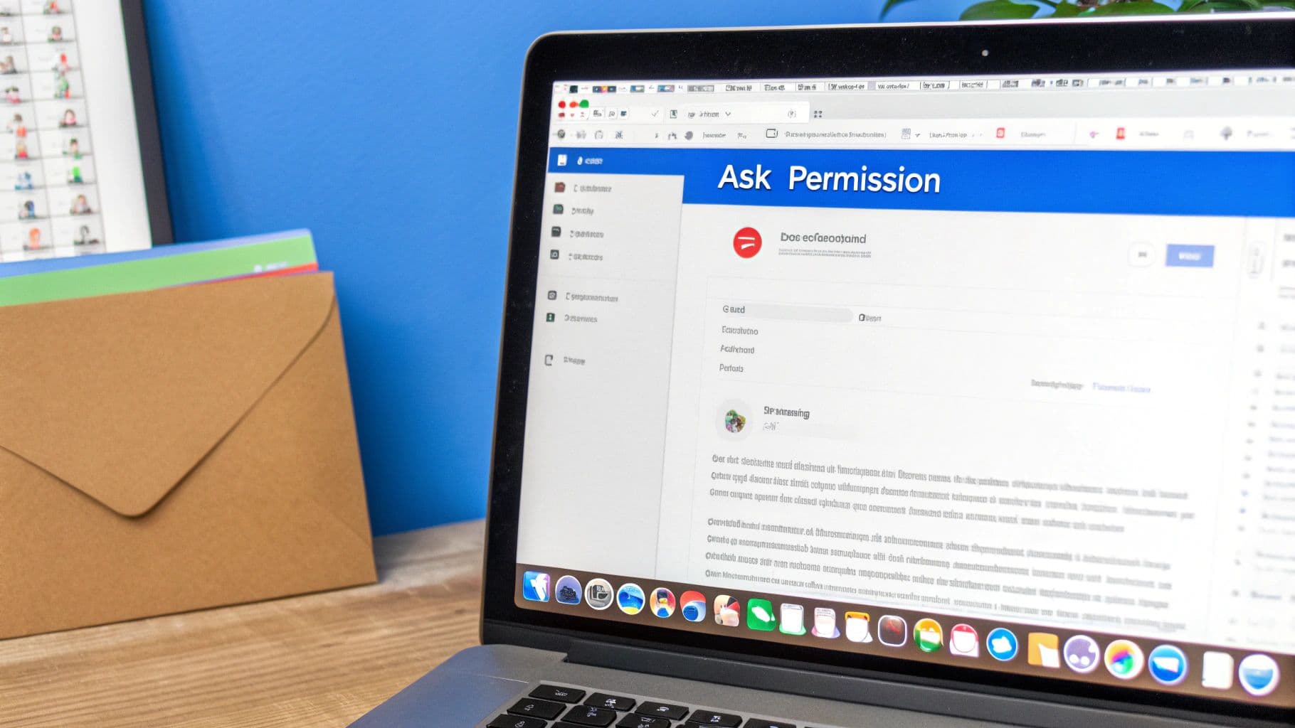 A person working on a laptop with social media icons floating around, symbolizing automation