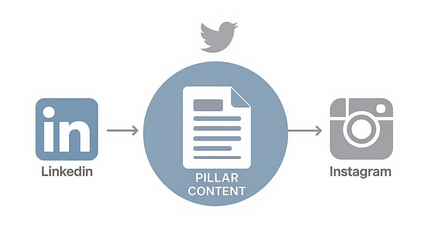 Infographic about cross posting social media