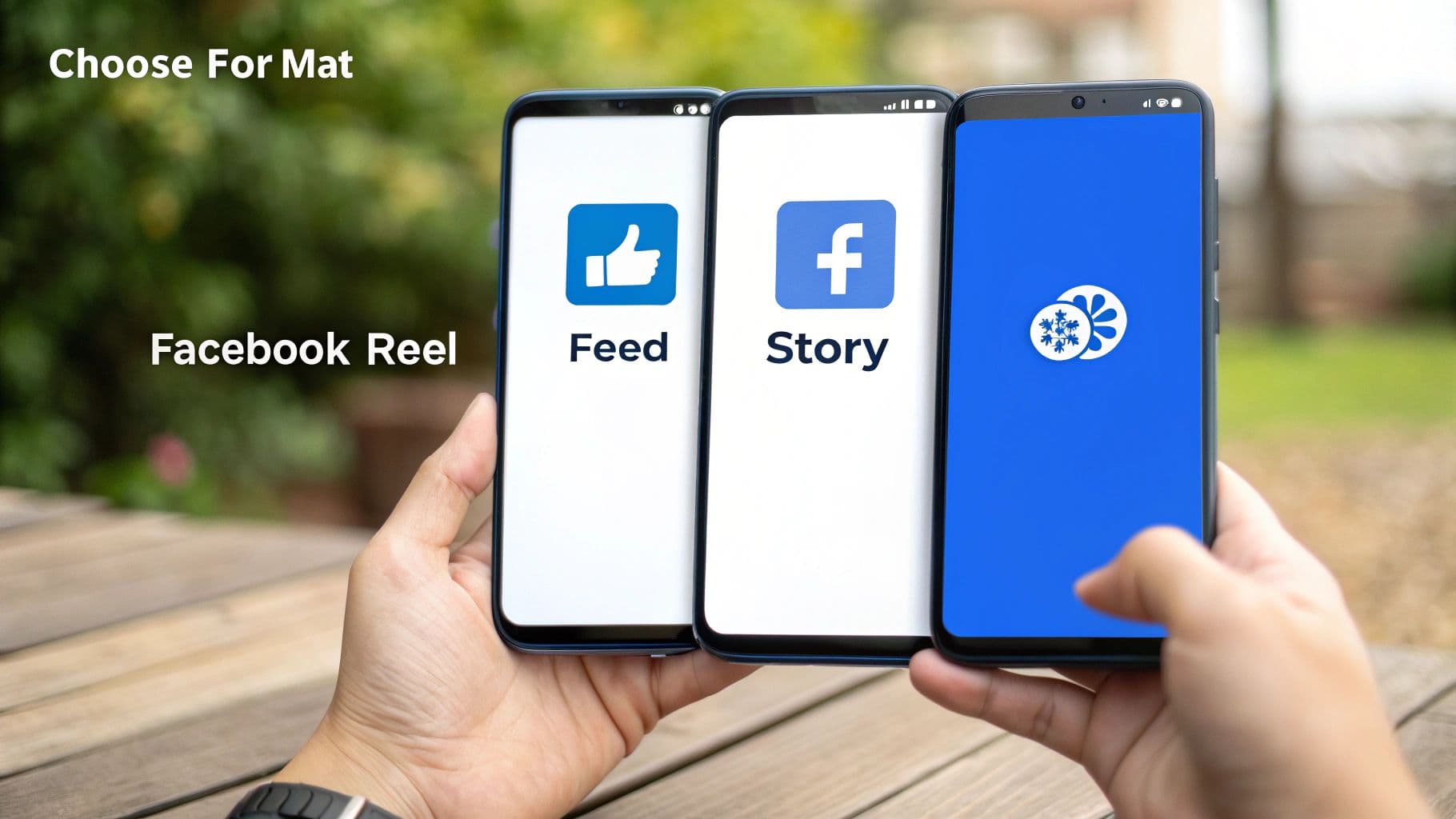 A person holding a phone, viewing the Facebook interface.