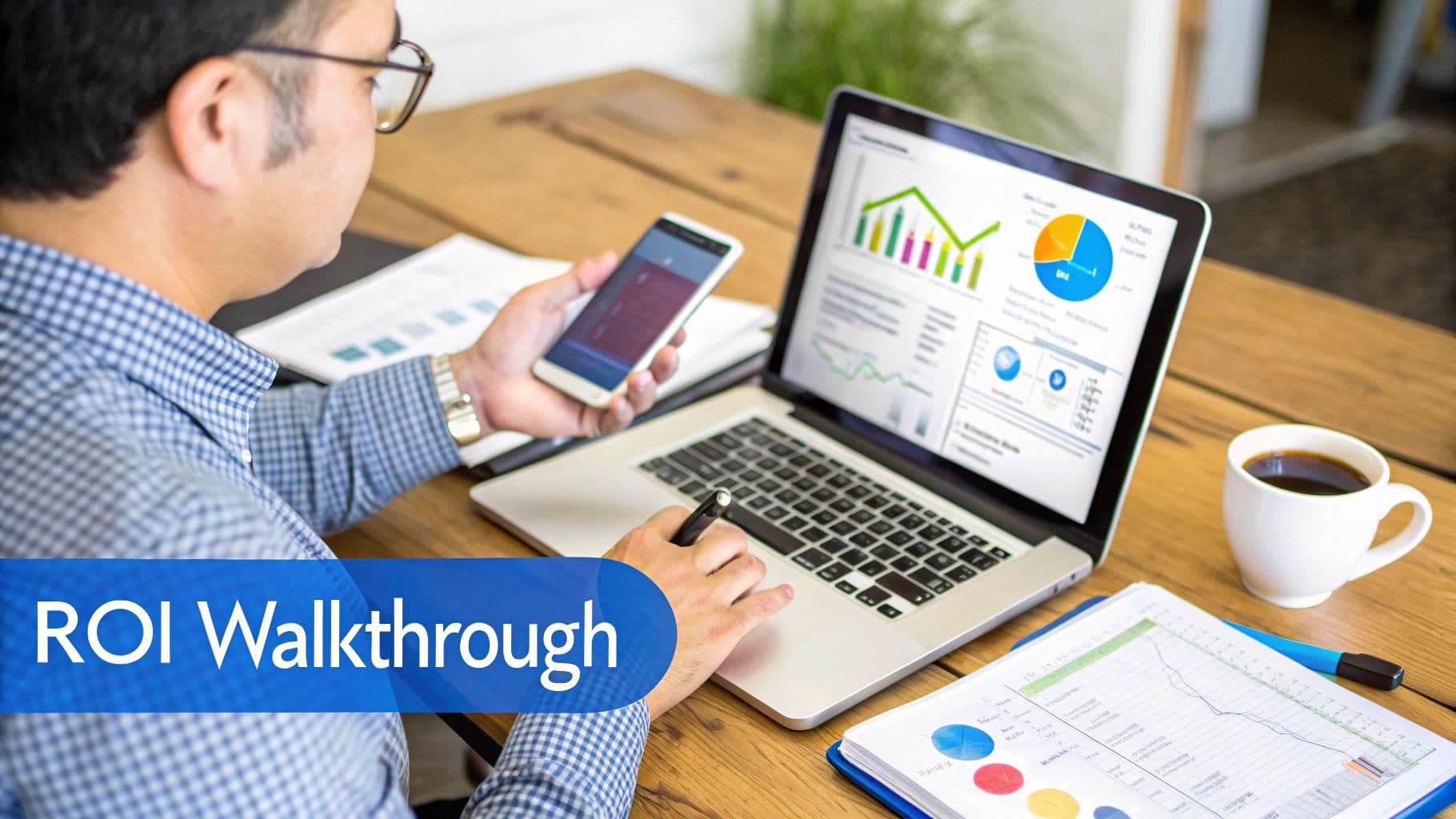 A team collaborating around a table, planning a marketing campaign on a whiteboard.