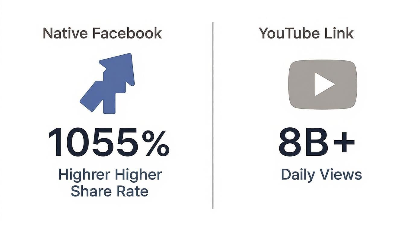 Infographic about how do you share youtube videos to facebook