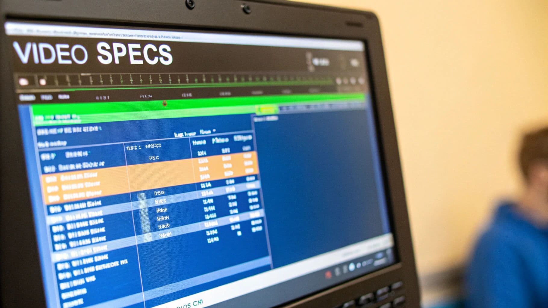 A close-up shot of a smartphone screen displaying a video editing app, with various clips and timelines visible.