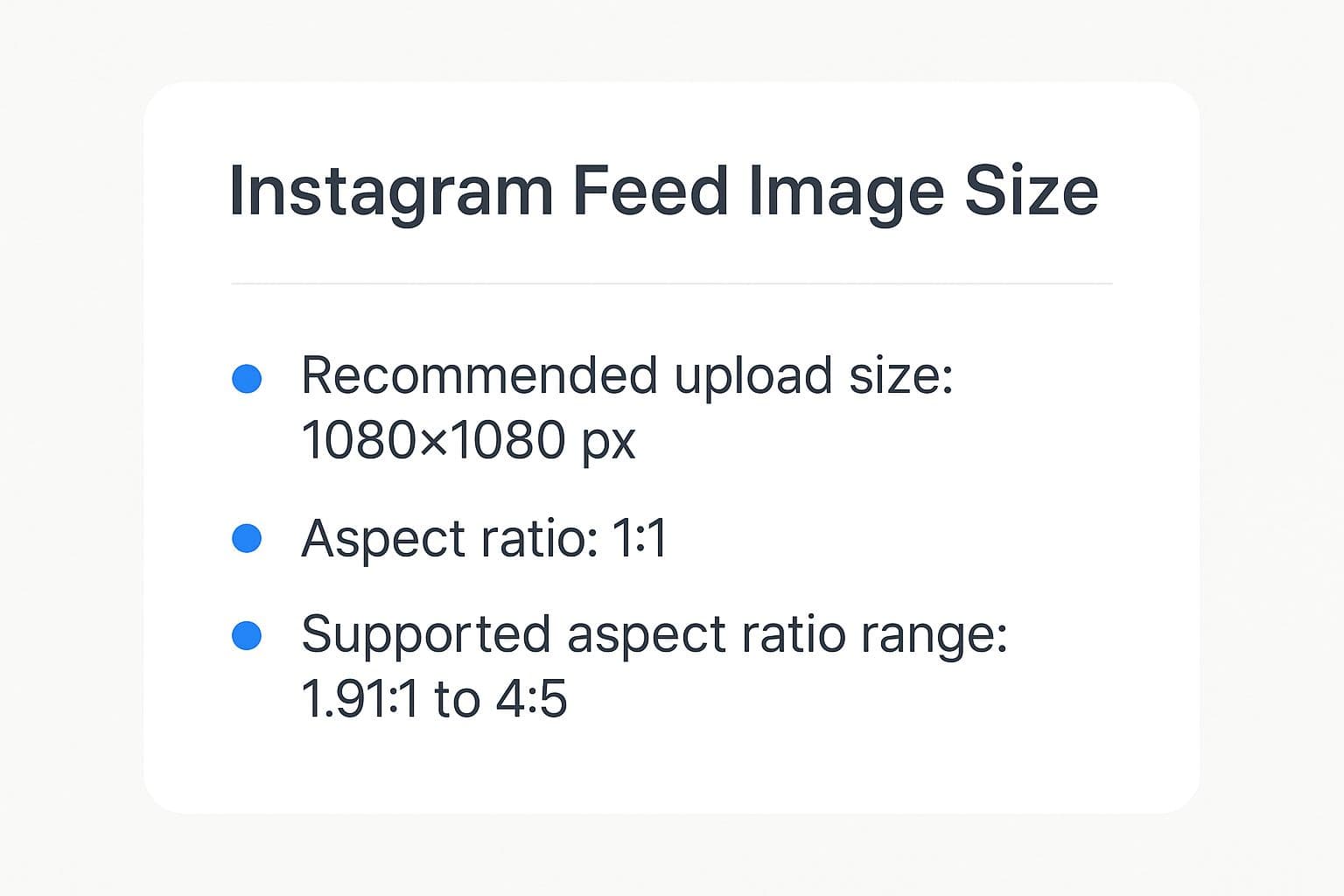 Infographic showing key data about Instagram Feed Image Size