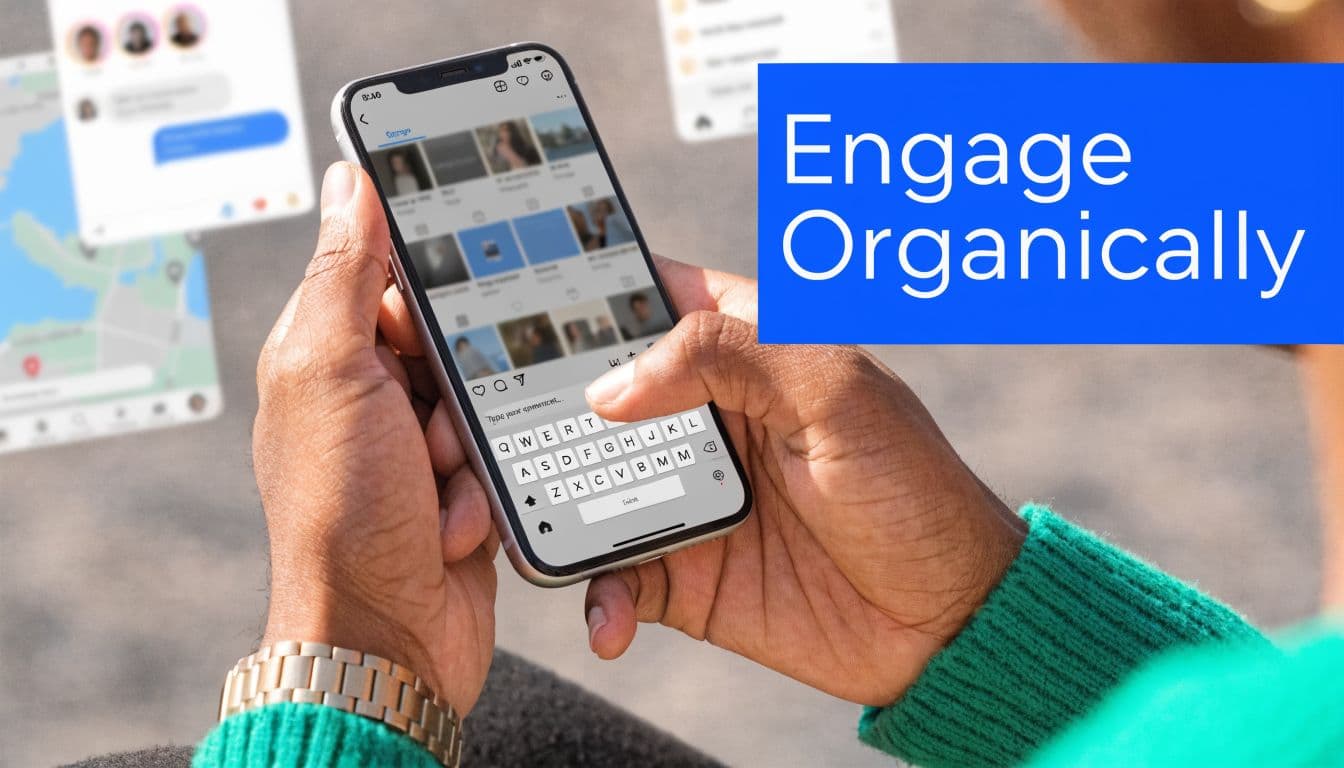 A person holding a smartphone showing a social media application interface with engaging content on display.