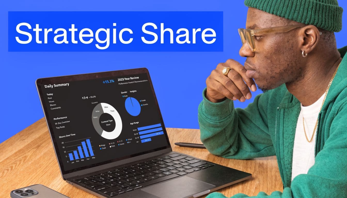 A young man wearing a green hoodie and beanie studies analytics on a laptop at a desk.