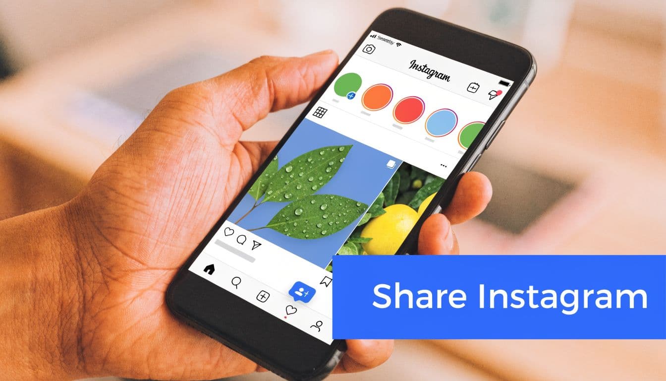 A close-up of a person holding a smartphone displaying the Instagram app interface.