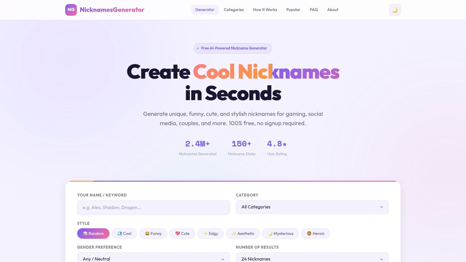 NicknamesGenerator.com