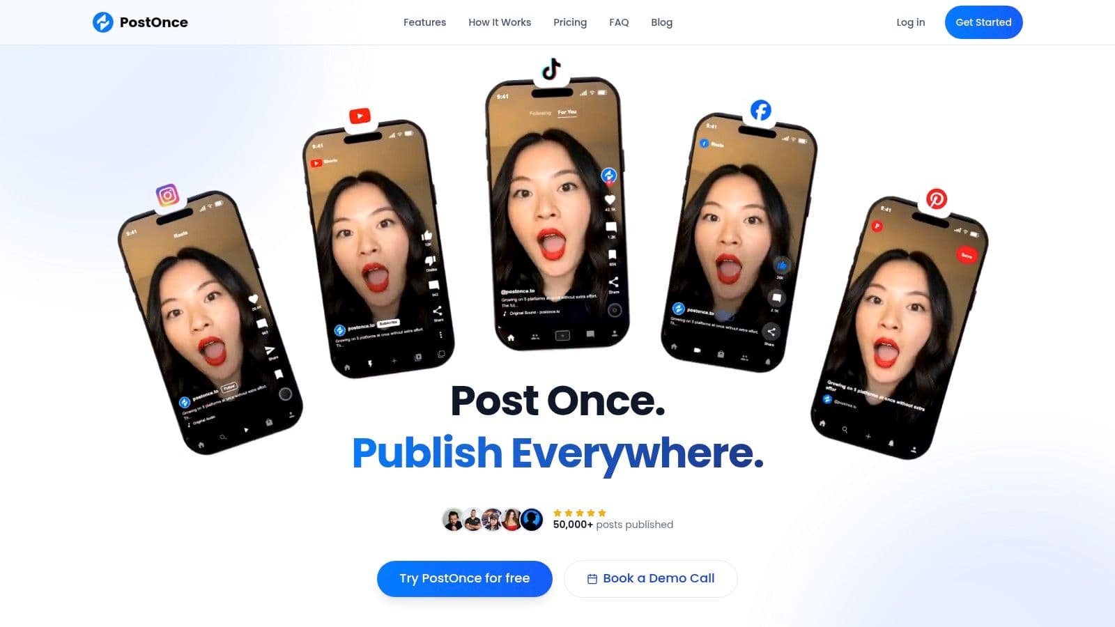 PostOnce dashboard showing automated social media posting workflows