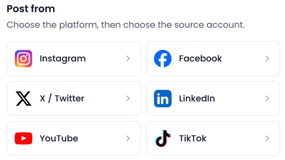 Pick the app you post from